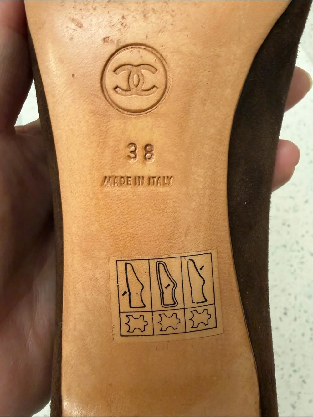 Vintage Chanel Brown Suede CC Cap-Toe Pumps